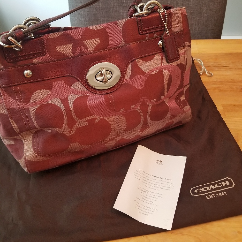 Maroon coach handbag
